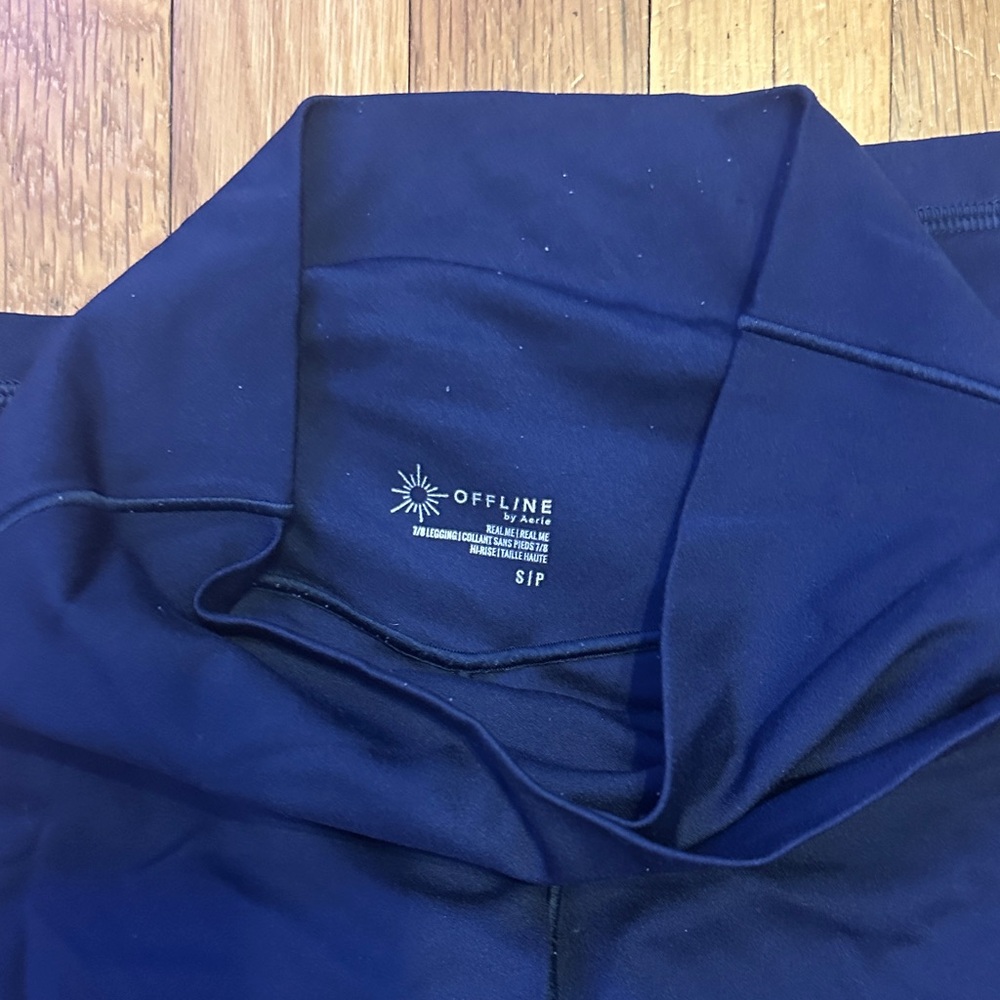 high waisted crossover navy aerie leggings - Picture 2 of 3
